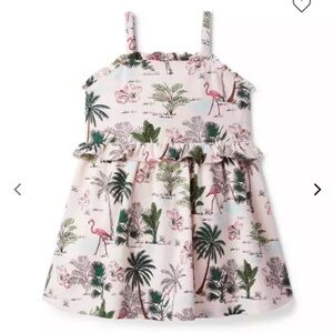Janie and Jack Pink Flamingo Dress - Tropical Ruffle Sundress
